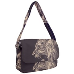 Angry Male Lion Courier Bag by Sudhe