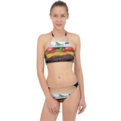 Abstract Barbeque Bbq Beauty Beef Racer Front Bikini Set by Sudhe