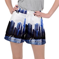 Abstract Of Downtown Chicago Effects Stretch Ripstop Shorts by Sudhe