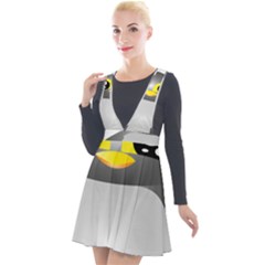 Cute Penguin Animal Plunge Pinafore Velour Dress by Sudhe