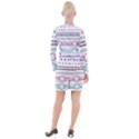 Christmas Borders Frames Holiday Button Long Sleeve Dress View2