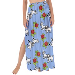 Lamb Pattern Blue Maxi Chiffon Tie-up Sarong by snowwhitegirl