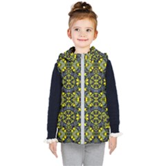 Fresh Clean Spring Flowers In Floral Wreaths Kids  Hooded Puffer Vest by pepitasart