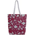 Floral Pattern Background Full Print Rope Handle Tote (Small) View2