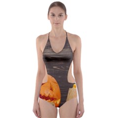 Old Crumpled Pumpkin Cut-out One Piece Swimsuit by rsooll