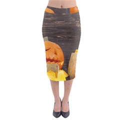Old Crumpled Pumpkin Midi Pencil Skirt by rsooll