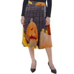 Old Crumpled Pumpkin Classic Velour Midi Skirt  by rsooll