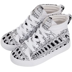 Line Art Architecture Kids  Hi-top Skate Sneakers by Sudhe