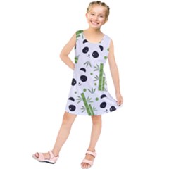 Giant Panda Bear Bamboo Icon Green Bamboo Kids  Tunic Dress by Sudhe