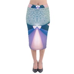 Digital Art Art Artwork Abstract Velvet Midi Pencil Skirt by Pakrebo