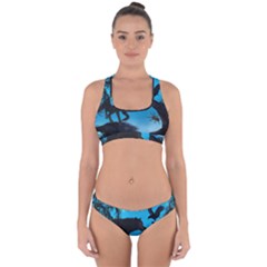 Awesome Black Wolf With Crow And Spider Cross Back Hipster Bikini Set by FantasyWorld7