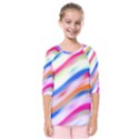 Vivid Colorful Wavy Abstract Print Kids  Quarter Sleeve Raglan Tee View1