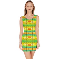 Birds Beach Sun Abstract Pattern Bodycon Dress by Pakrebo