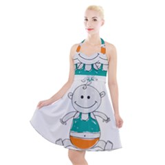 Baby Cute Child Birth Happy Halter Party Swing Dress  by Sudhe