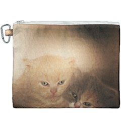 Kittens Love Canvas Cosmetic Bag (xxxl) by LoolyElzayat