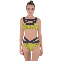 Gilet Jaune Pattern Yellowvests Cowcow Gilet Jaune Pattern Funny Yellow Vests Bandaged Up Bikini Set  by snek