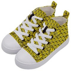 Gilet Jaune Pattern Yellowvests Cowcow Gilet Jaune Pattern Funny Yellow Vests Kids  Mid-top Canvas Sneakers by snek