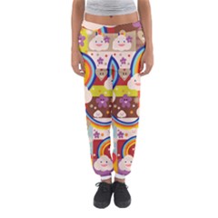 Rainbow Vintage Retro Style Kids Rainbow Vintage Retro Style Kid Funny Pattern With 80s Clouds Women s Jogger Sweatpants by genx