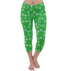 St Patricks Day Pattern Capri Winter Leggings  by Valentinaart