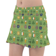 St Patricks Day Pattern Tennis Skirt by Valentinaart