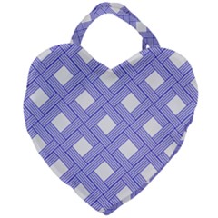 Textile Cross Seamless Pattern Giant Heart Shaped Tote by Pakrebo
