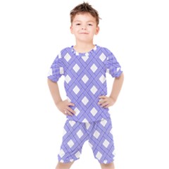 Textile Cross Seamless Pattern Kids  Tee And Shorts Set by Pakrebo