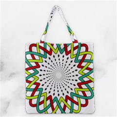 Round Star Colors Illusion Mandala Grocery Tote Bag by Mariart