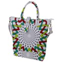 Round Star Colors Illusion Mandala Buckle Top Tote Bag View1