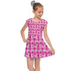 Heart Pink Kids  Cap Sleeve Dress by Pakrebo