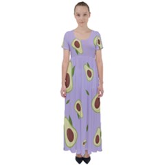 Avocado Green With Pastel Violet Background2 Avocado Pastel Light Violet High Waist Short Sleeve Maxi Dress by genx