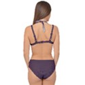 Organic Olive Leaves Pattern Hand drawn Purple Red Wine Double Strap Halter Bikini Set View2