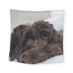 Laying In Dog Bed Square Tapestry (small) by pauchesstore