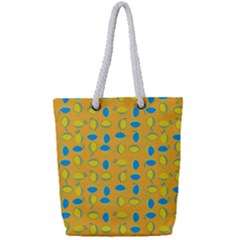 Lemons Ongoing Pattern Texture Full Print Rope Handle Tote (small) by Mariart