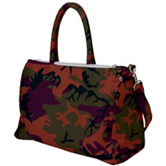 Camouflage Orange Duffel Travel Bag by snowwhitegirl