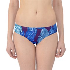 Tropical Blue Leaves Hipster Bikini Bottoms by snowwhitegirl