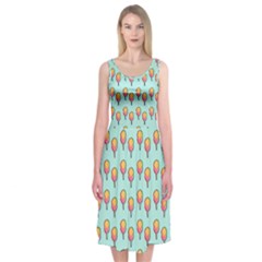 Cotton Candy Pattern Aqua 3d Midi Sleeveless Dress by snowwhitegirl