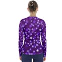 Textile Cross Pattern Square V-Neck Long Sleeve Top View2