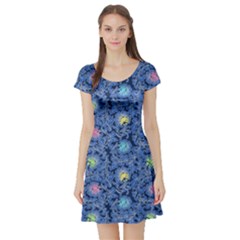 Floral Design Asia Seamless Pattern Short Sleeve Skater Dress by Pakrebo