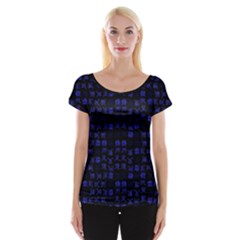 Neon Oriental Characters Print Pattern Cap Sleeve Top by dflcprintsclothing