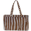 Skin Zebra Striped White Brown Canvas Work Bag View2