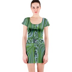 Electric Field Art Vii Short Sleeve Bodycon Dress by okhismakingart