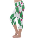 Feuilles Et Pois Lightweight Velour Capri Yoga Leggings View2