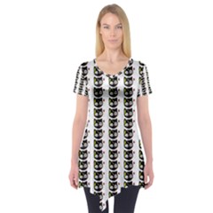 Cat Pirate Pattern Short Sleeve Tunic  by snowwhitegirl