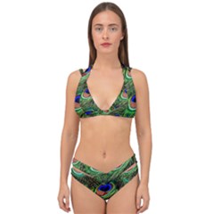 Peacock Feathers Double Strap Halter Bikini Set by snowwhitegirl