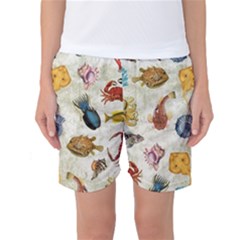 Sea World Vintage Pattern Women s Basketball Shorts by Valentinaart