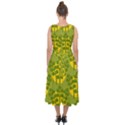 Texture Plant Herbs Green Midi Tie-Back Chiffon Dress View2