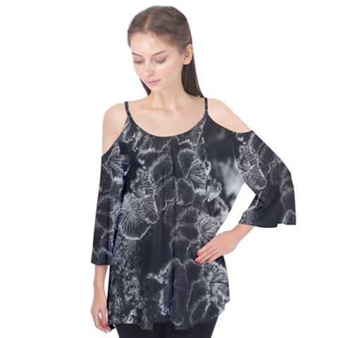 Tree Fungus Branch Vertical High Contrast Flutter Tees by okhismakingart