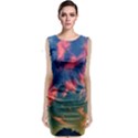 Brushstroke Skies Sleeveless Velvet Midi Dress View1