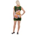 Bunch of Orange and Pink Roses Short Sleeve Asymmetric Mini Dress View2