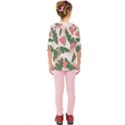 Tropical Watermelon Leaves Pink and green jungle leaves retro Hawaiian style Kids  Quarter Sleeve Raglan Tee View2